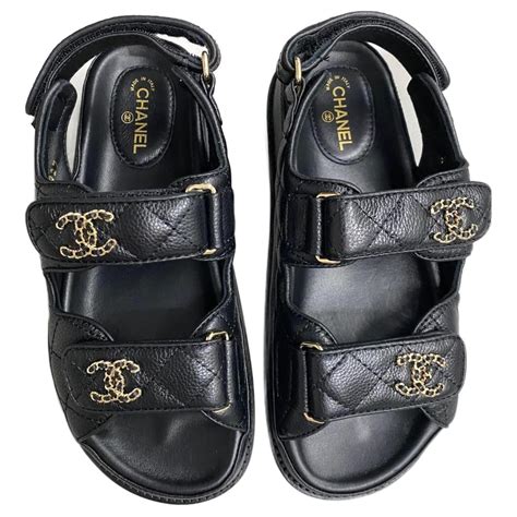 fake chanel sandals|chanel velcro sandals.